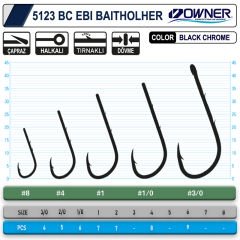 Owner 5123 Ebi Baitholder Black Chrome İğne