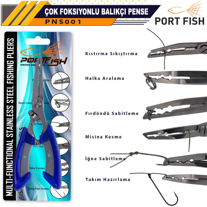 Portfish Çok Foksiyonlu Balıkçı Pensesi (MAVİ)