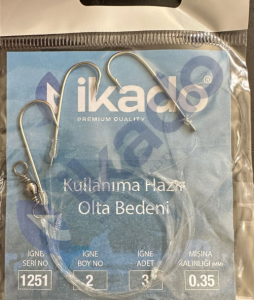 1251 BEYAZ İKADO DÜZ İĞNE ÜÇLÜ İĞNE HAZIR TAKIM (MERCAN ÇUPRA) #FIRTINA19